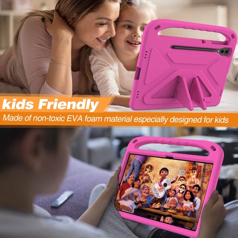 Samsung Galaxy Tab S10 Plus Stødsikkert cover/etui med håndtag - Perfekt til børn, Lyserød