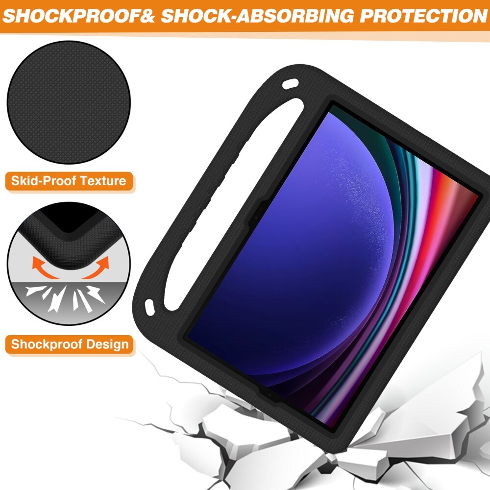 Samsung Galaxy Tab S8 Stødsikkert cover/etui med håndtag - Perfekt til børn, Sort