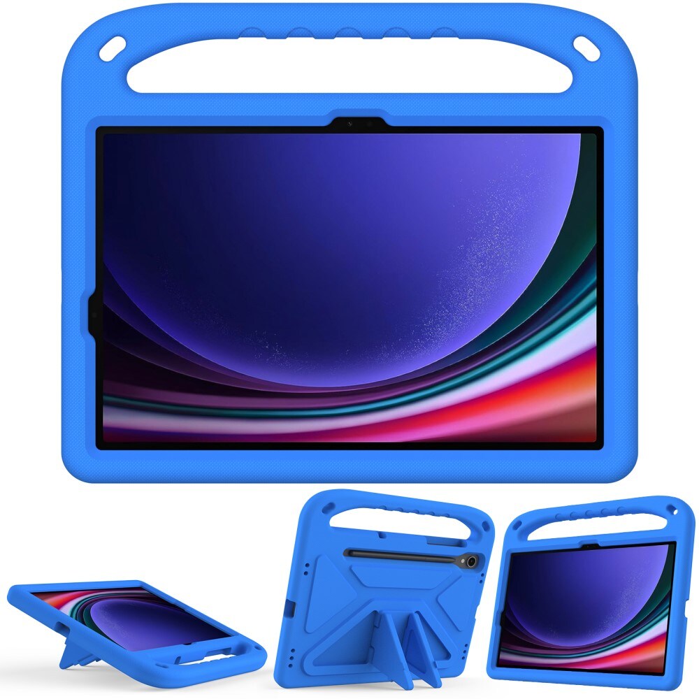 Samsung Galaxy Tab S9 Stødsikkert cover/etui med håndtag - Perfekt til børn, Blå