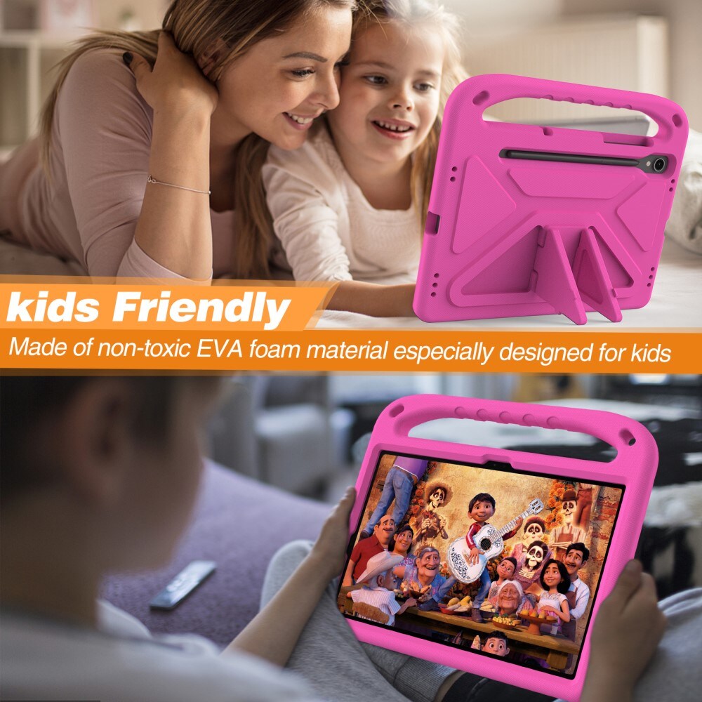 Samsung Galaxy Tab S9 Stødsikkert cover/etui med håndtag - Perfekt til børn, Lyserød