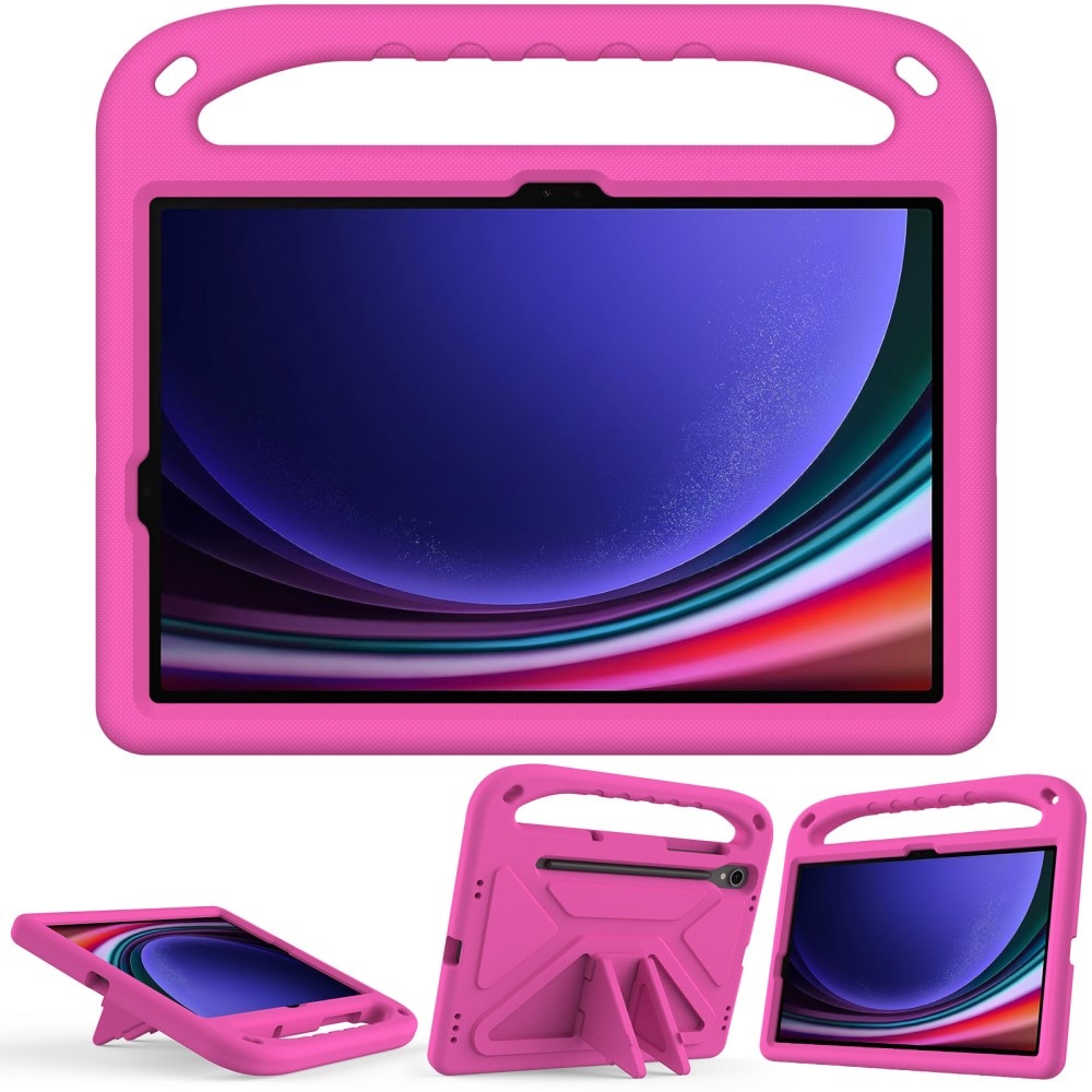 Samsung Galaxy Tab S9 Stødsikkert cover/etui med håndtag - Perfekt til børn, Lyserød