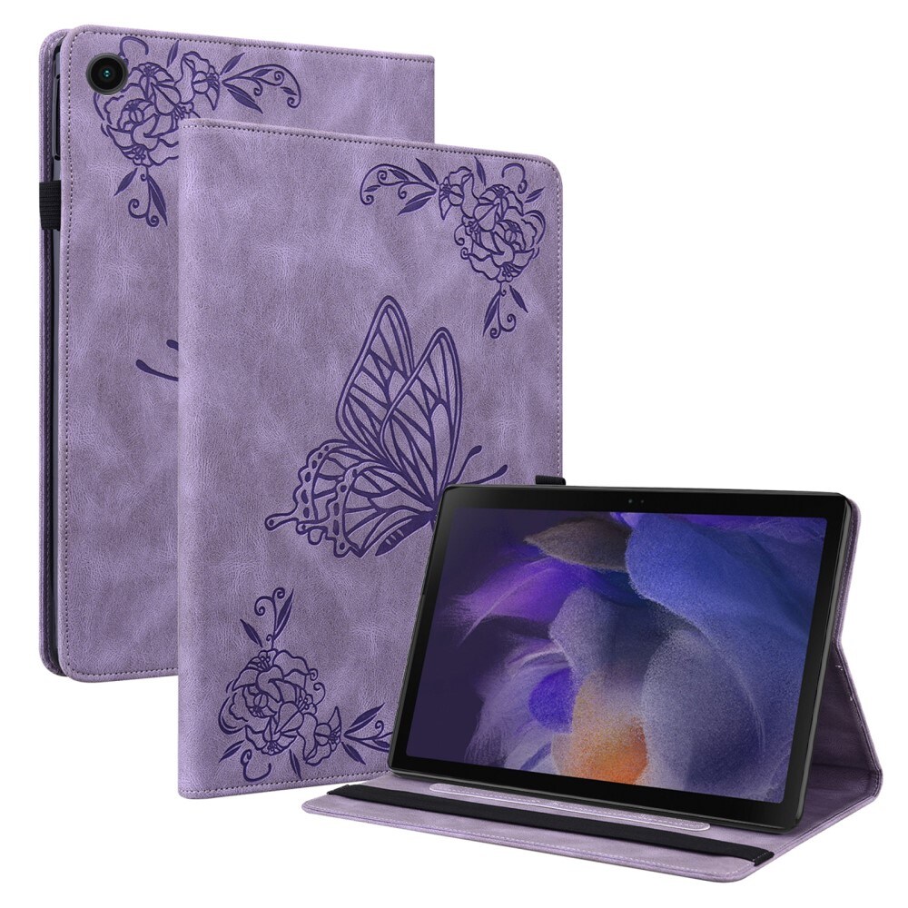 Samsung Galaxy Tab A9 Etui med sommerfugle, Lilla