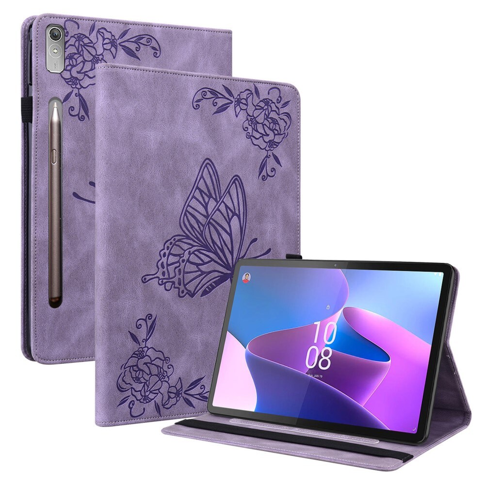  Lenovo Tab P12 Etui med sommerfugle, Lilla