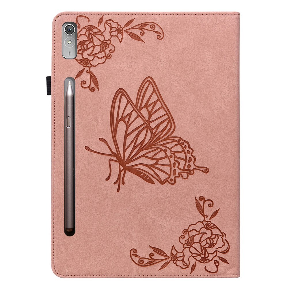  Lenovo Tab P12 Etui med sommerfugle, Lyserød