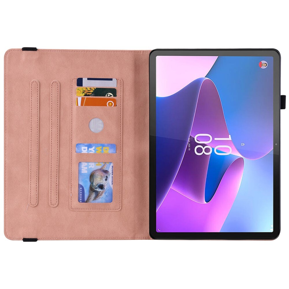  Lenovo Tab P12 Etui med sommerfugle, Lyserød