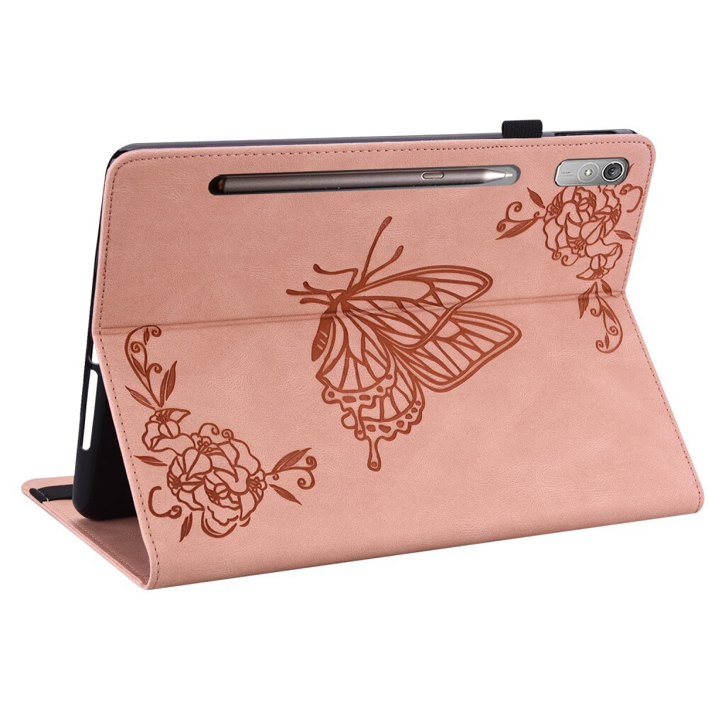  Lenovo Tab P12 Etui med sommerfugle, Lyserød