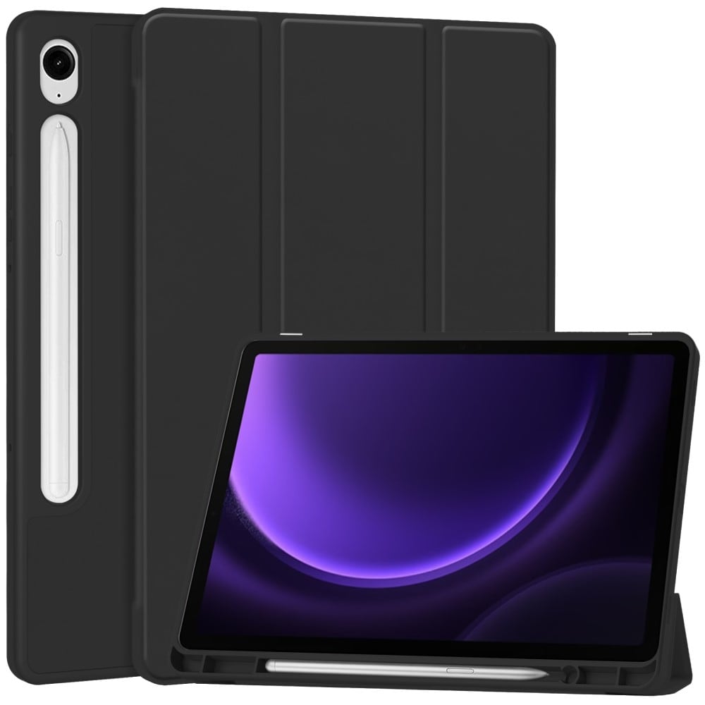 Samsung Galaxy Tab S10 FE Tri-fold etui med penneholder, Sort