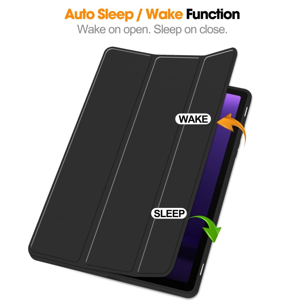 Samsung Galaxy Tab S9 FE Tri-fold etui med penneholder, Sort
