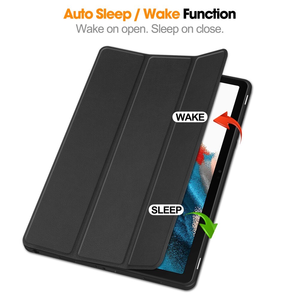 Samsung Galaxy Tab A9 Plus Tri-fold etui med penneholder, Sort
