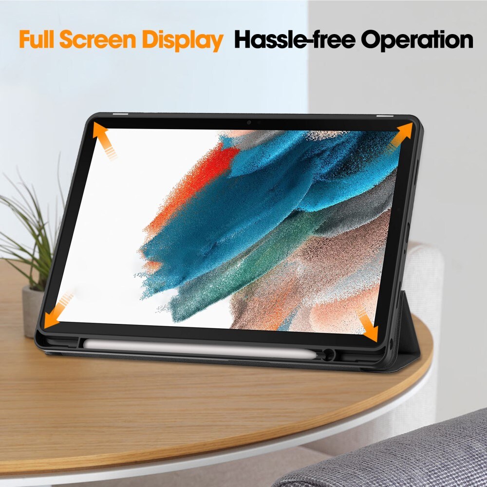 Samsung Galaxy Tab A9 Plus Tri-fold etui med penneholder, Sort