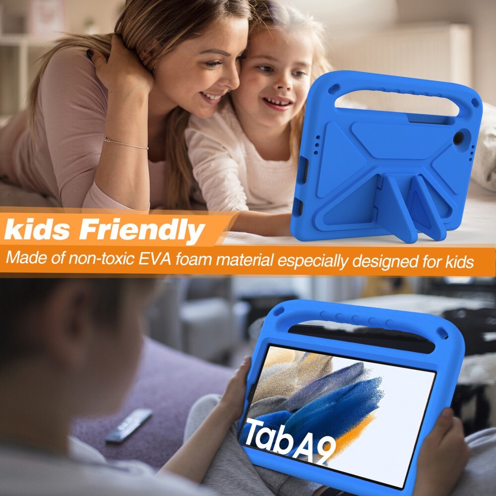 Samsung Galaxy Tab A9 Stødsikkert cover/etui med håndtag - Perfekt til børn, Blå