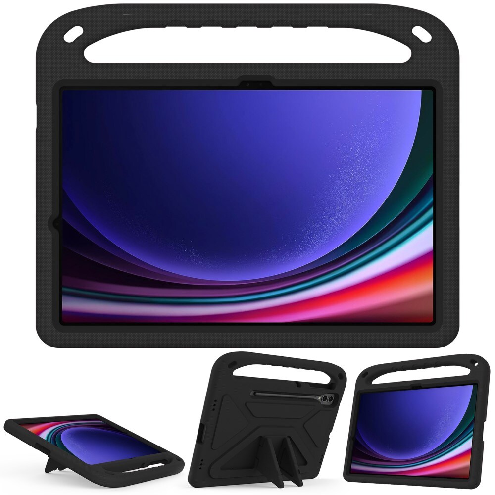 Samsung Galaxy Tab S9 FE Plus Stødsikkert cover/etui med håndtag - Perfekt til børn, Sort