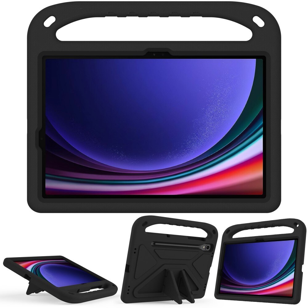 Samsung Galaxy Tab S10 FE Stødsikkert cover/etui med håndtag - Perfekt til børn, Sort