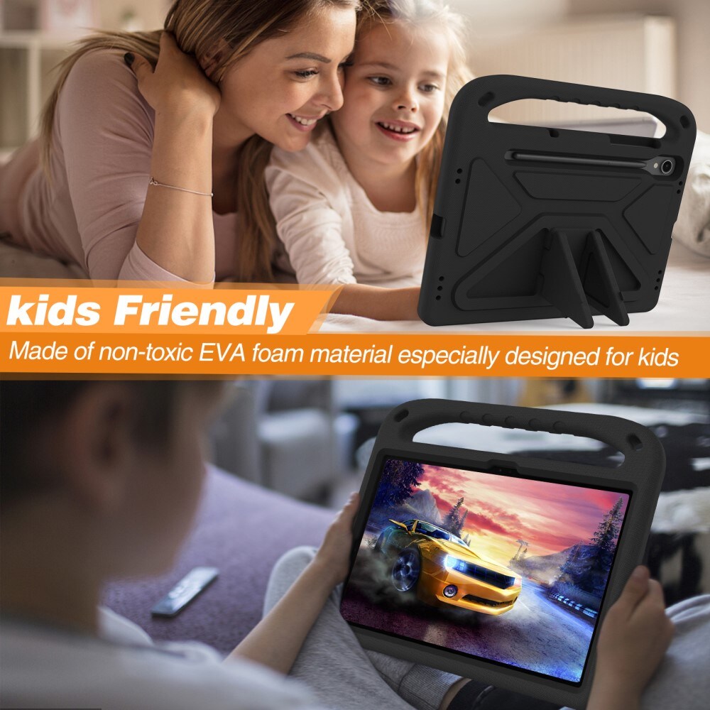 Samsung Galaxy Tab S9 FE Stødsikkert cover/etui med håndtag - Perfekt til børn, Sort