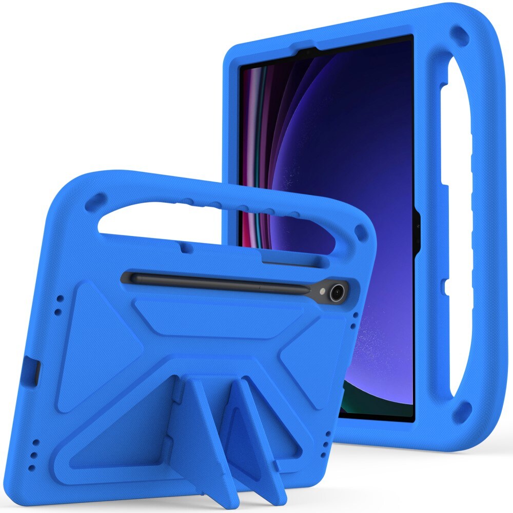 Samsung Galaxy Tab S9 FE Stødsikkert cover/etui med håndtag - Perfekt til børn, Blå