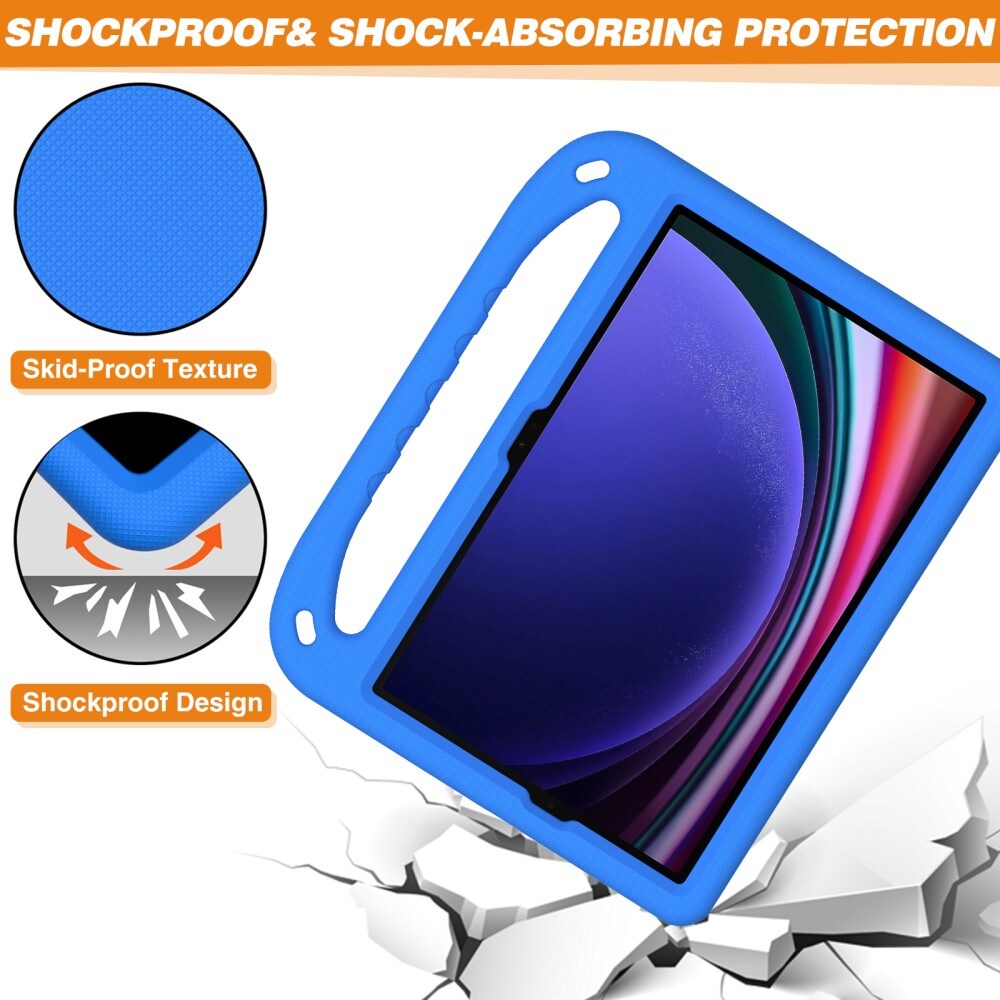 Samsung Galaxy Tab S9 FE Stødsikkert cover/etui med håndtag - Perfekt til børn, Blå