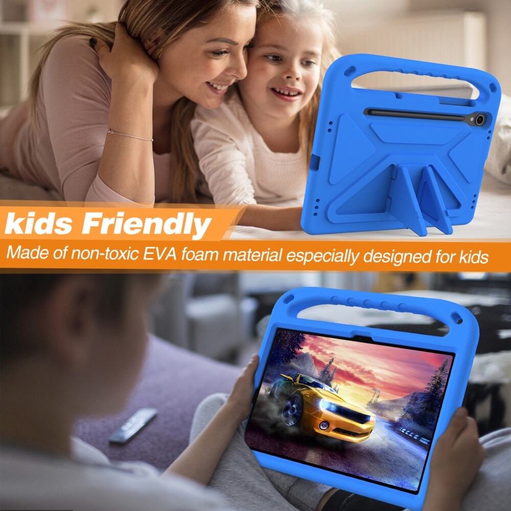 Samsung Galaxy Tab S9 FE Stødsikkert cover/etui med håndtag - Perfekt til børn, Blå