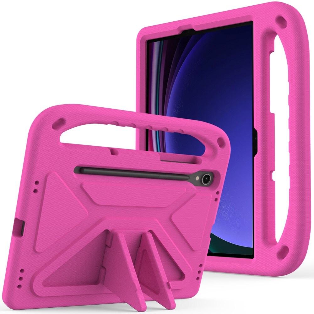 Samsung Galaxy Tab S10 FE Stødsikkert cover/etui med håndtag - Perfekt til børn, Lyserød