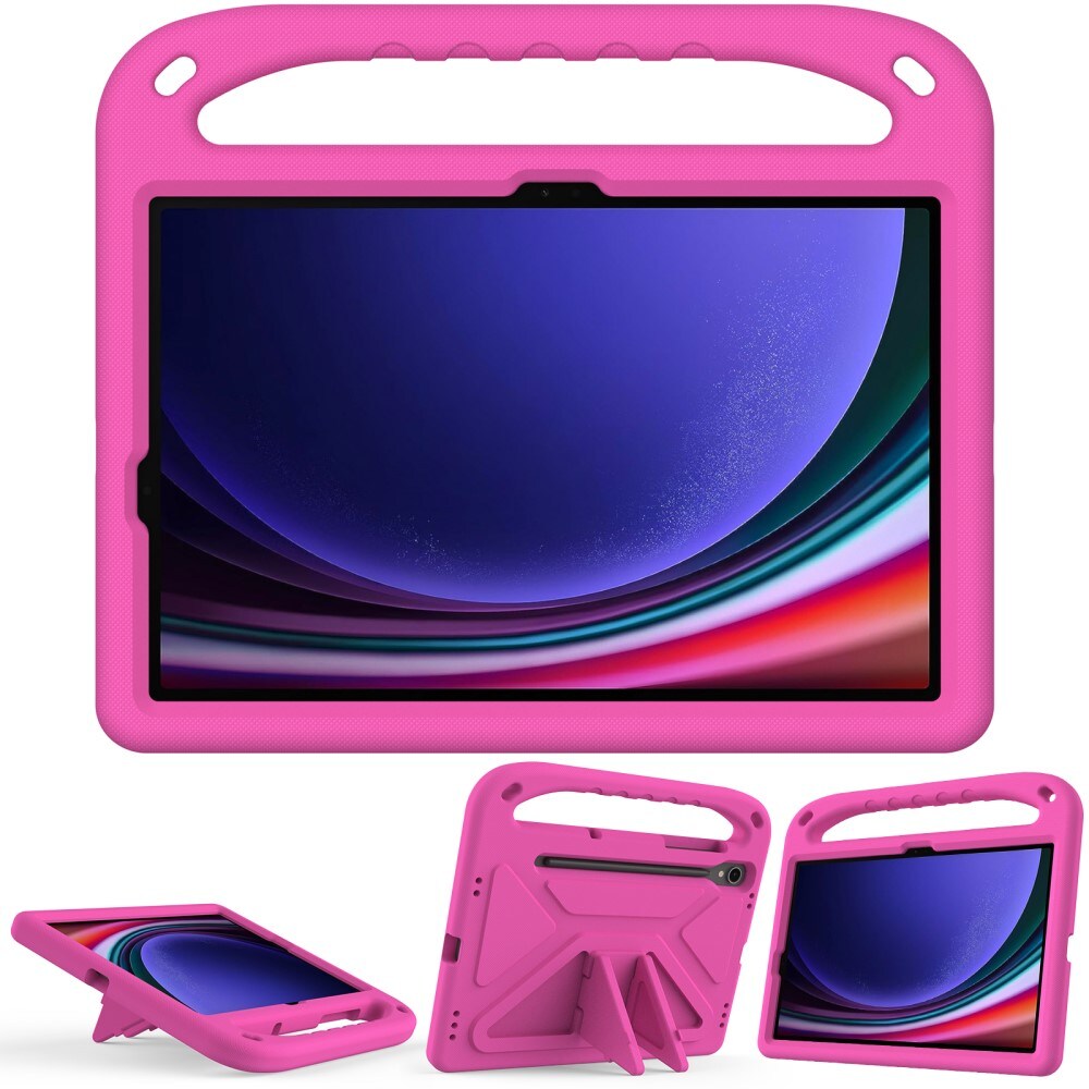 Samsung Galaxy Tab S10 FE Stødsikkert cover/etui med håndtag - Perfekt til børn, Lyserød