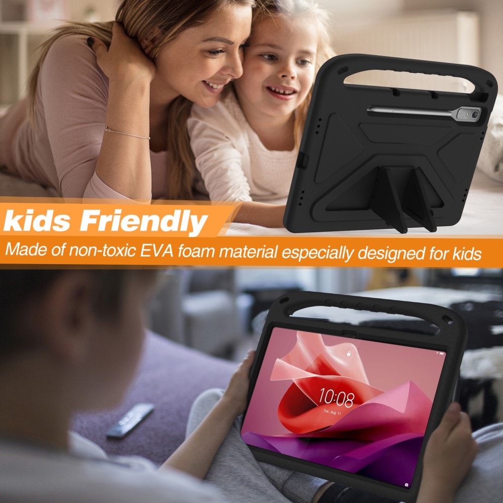  Lenovo Tab P12 Stødsikkert cover/etui med håndtag - Perfekt til børn, Sort