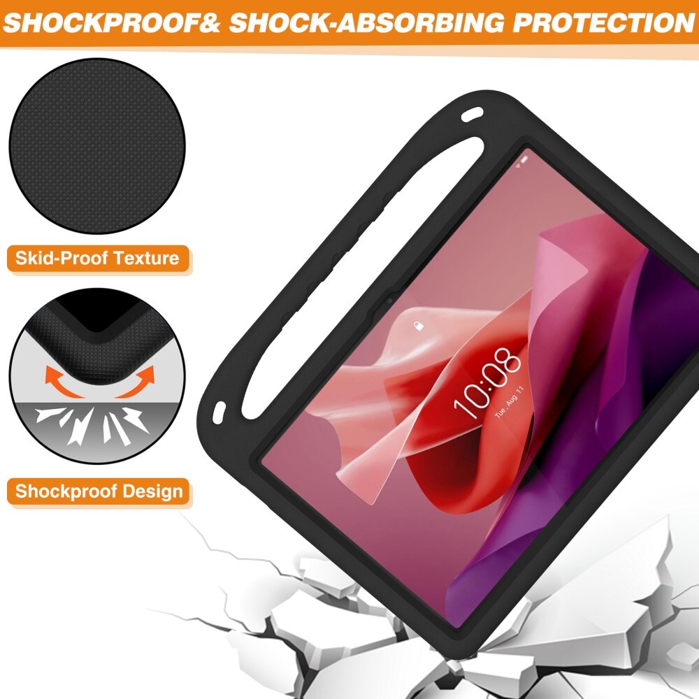  Lenovo Tab P12 Stødsikkert cover/etui med håndtag - Perfekt til børn, Sort