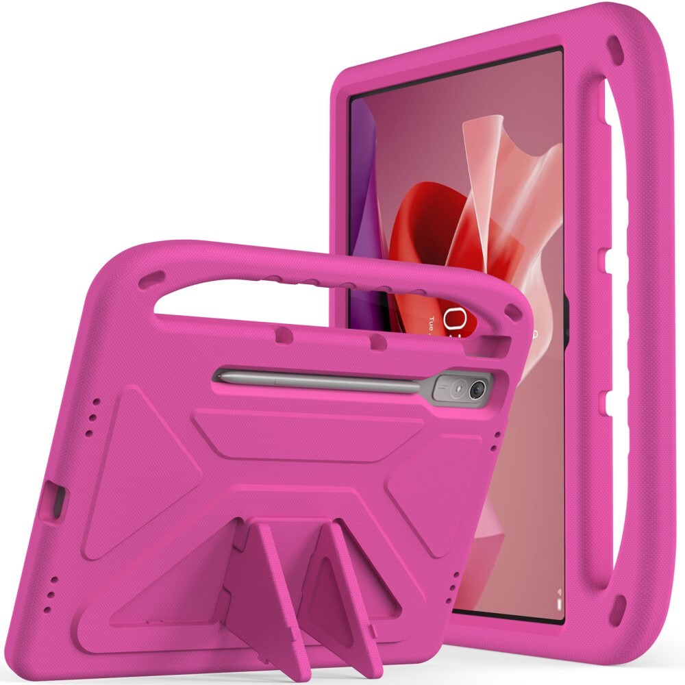  Lenovo Tab P12 Stødsikkert cover/etui med håndtag - Perfekt til børn, Lyserød