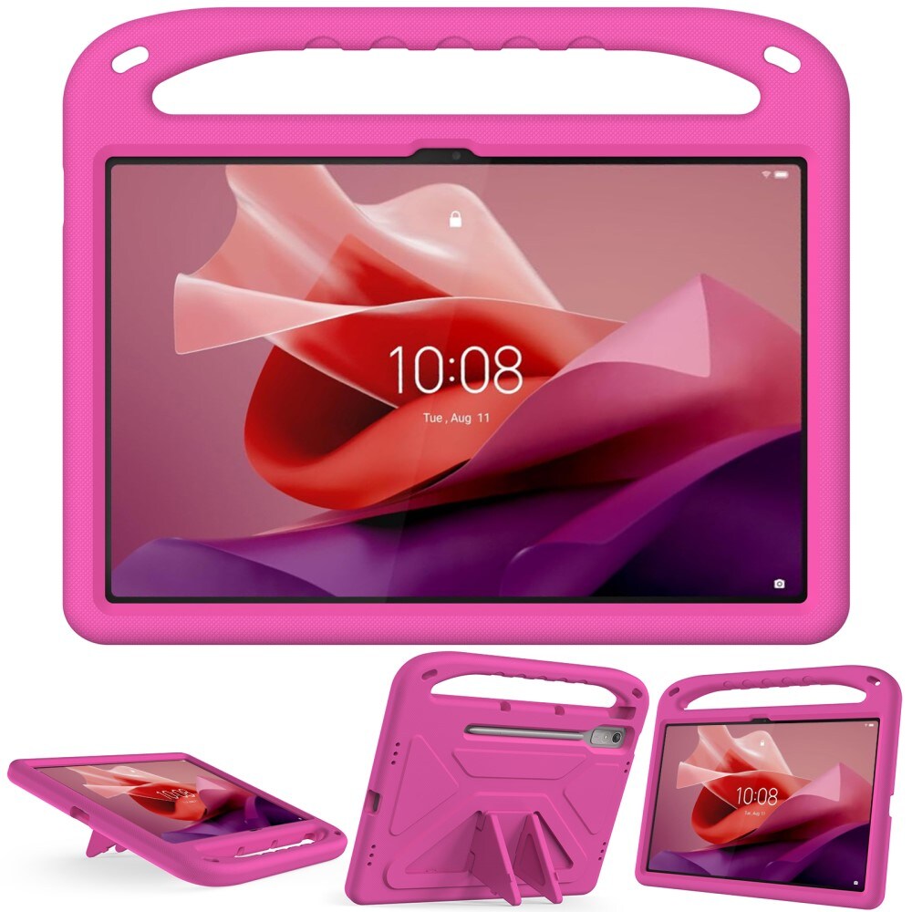  Lenovo Tab P12 Stødsikkert cover/etui med håndtag - Perfekt til børn, Lyserød