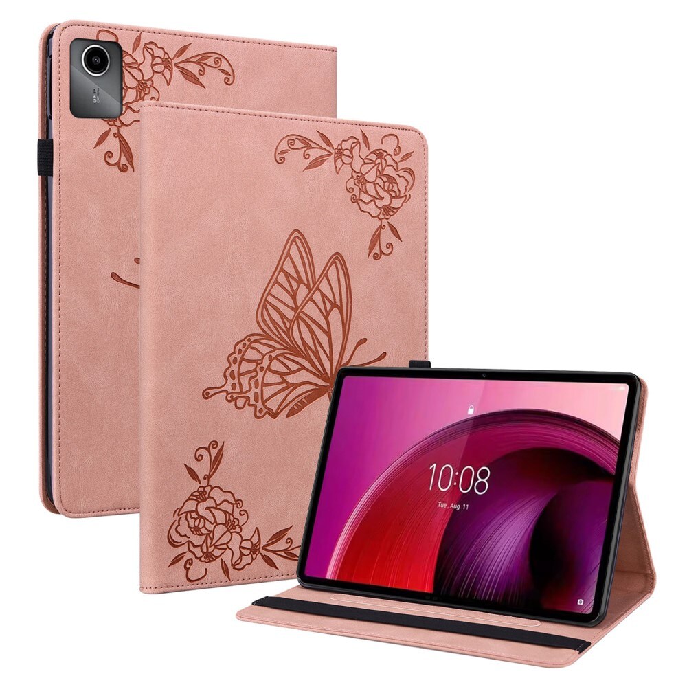  Lenovo Tab M11 Etui med sommerfugle, Lyserød