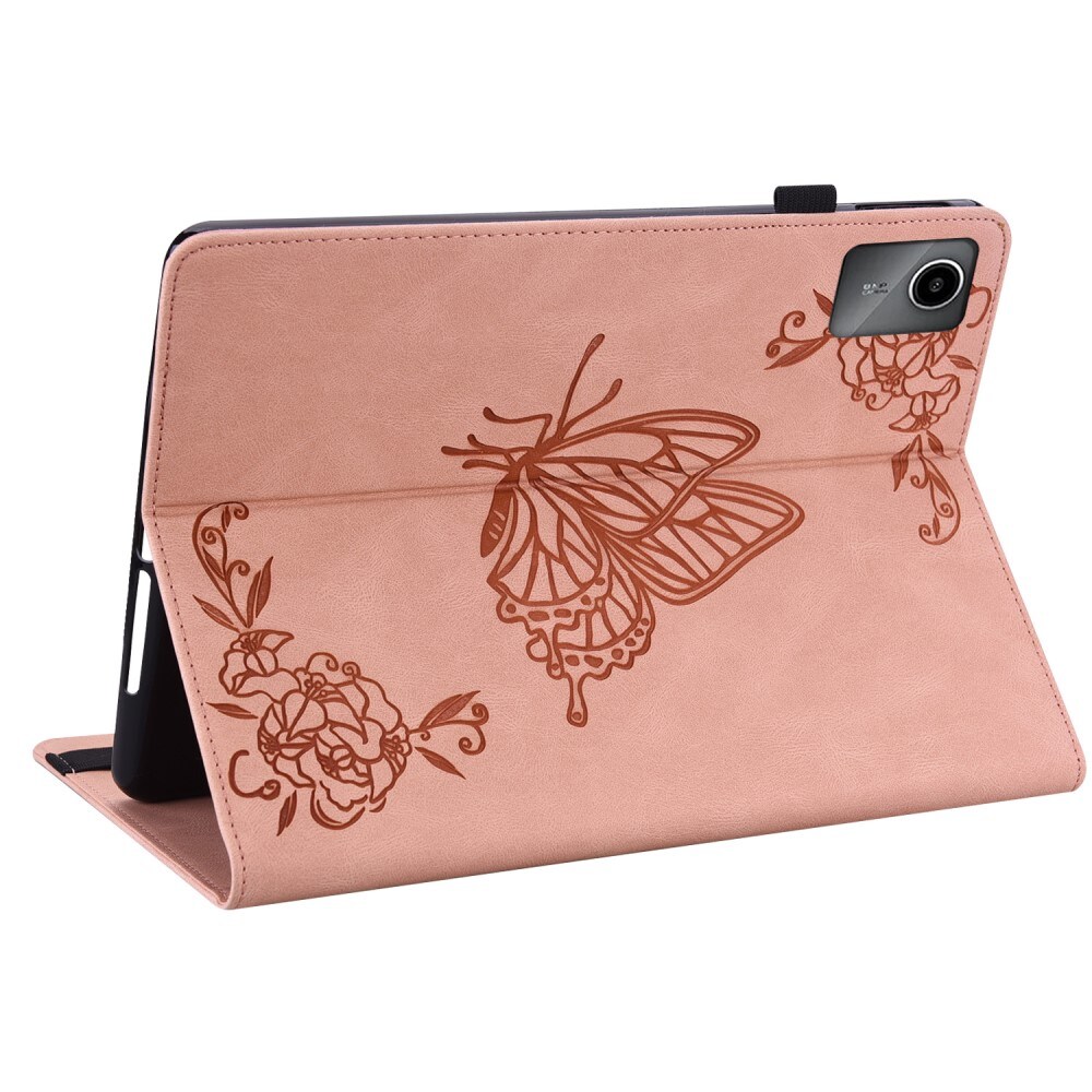  Lenovo Tab M11 Etui med sommerfugle, Lyserød