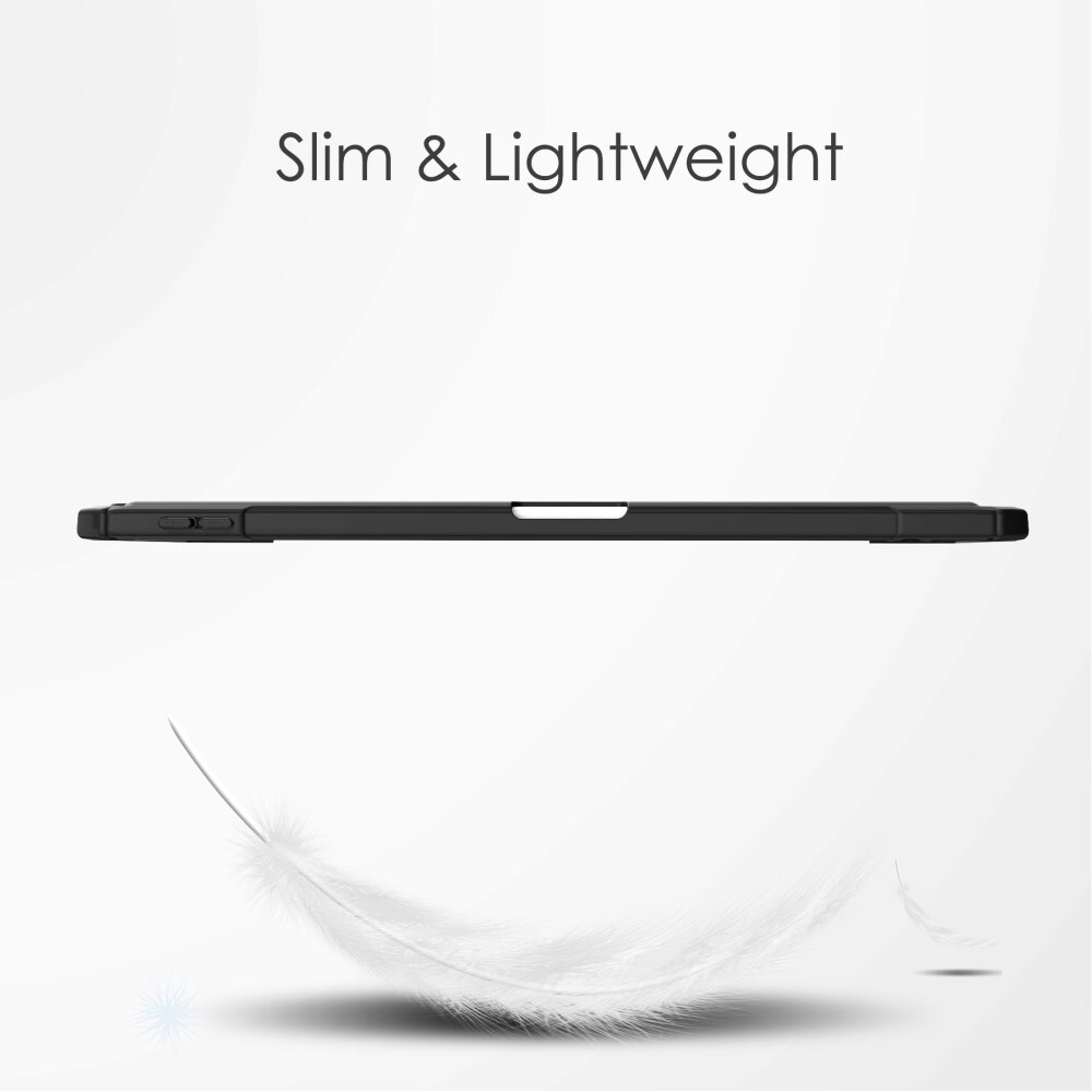 Apple iPad Air 11 7th Gen (2025) Tri-fold etui med penneholder, Sort/gennemsigtig