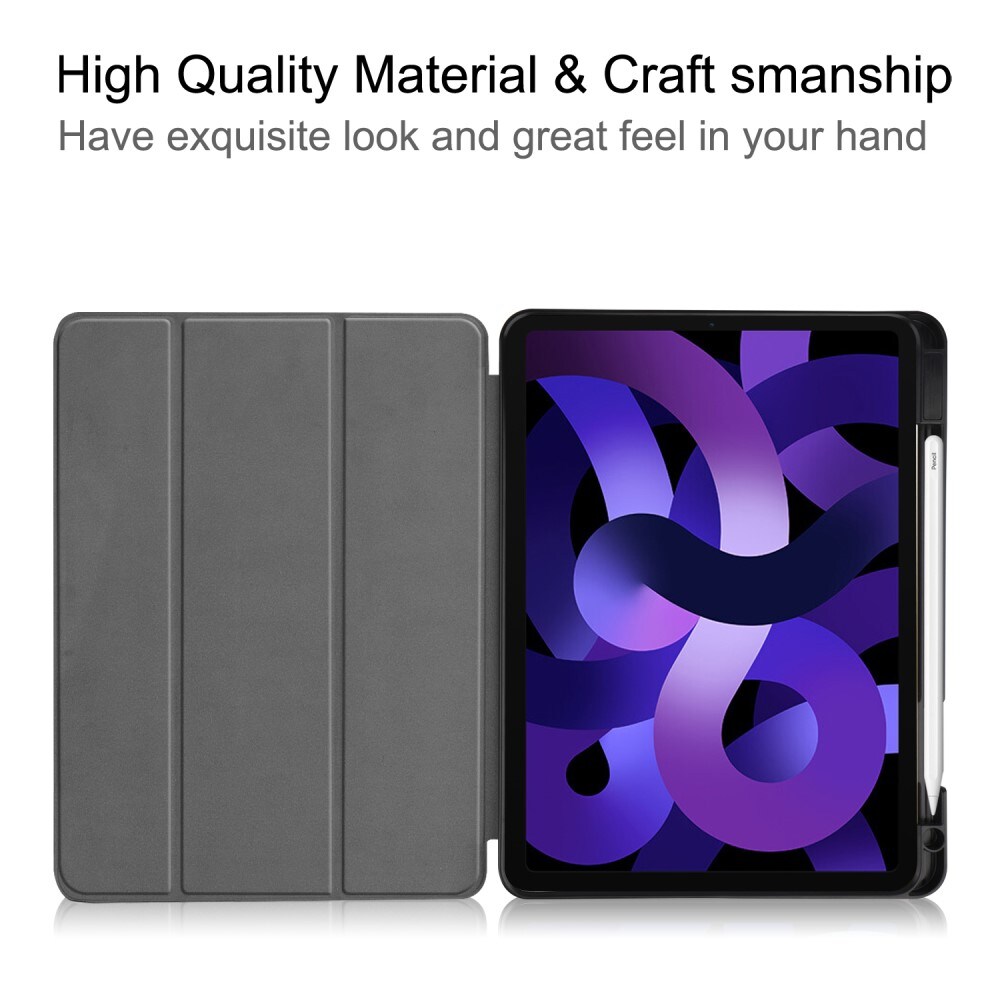 Apple iPad Air 11 7th Gen (2025) Tri-fold etui med penneholder, Sort