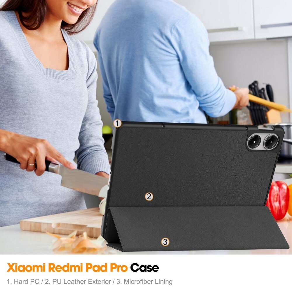 Xiaomi Redmi Pad Pro Tri-Fold etui, Sort