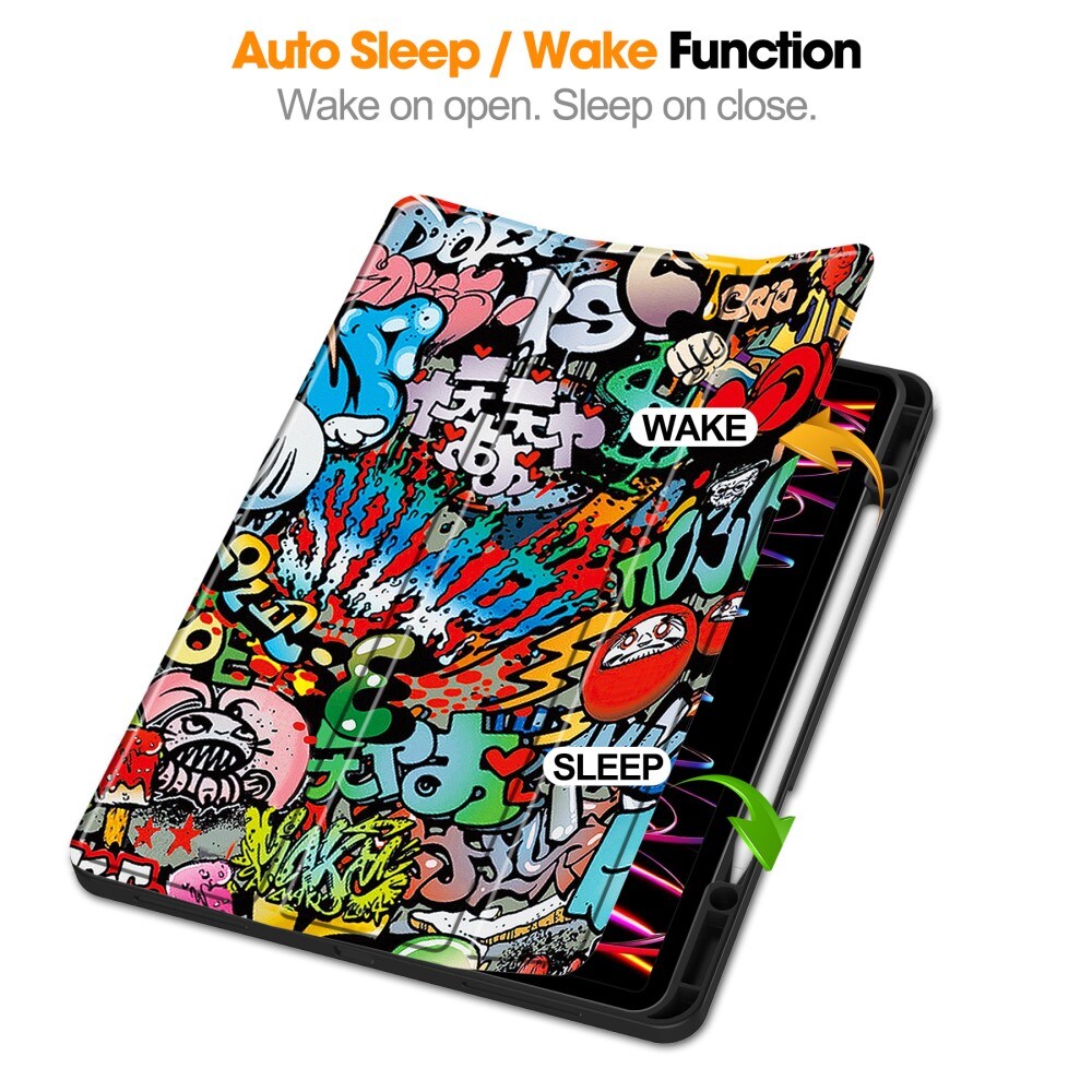 Apple iPad Air 13 (2024) Tri-Fold etui, Graffiti