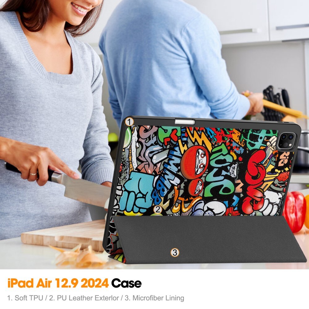 Apple iPad Air 13 (2024) Tri-Fold etui, Graffiti