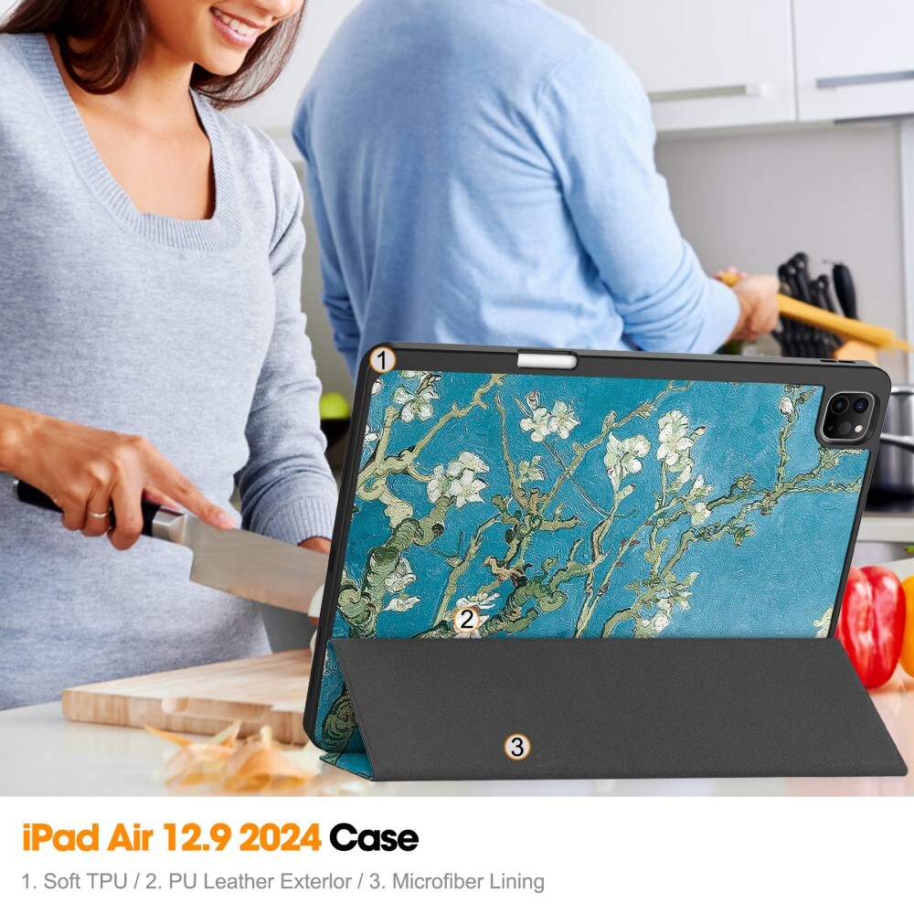 Apple iPad Air 13 (2024) Tri-Fold etui, Kirsebærblomster