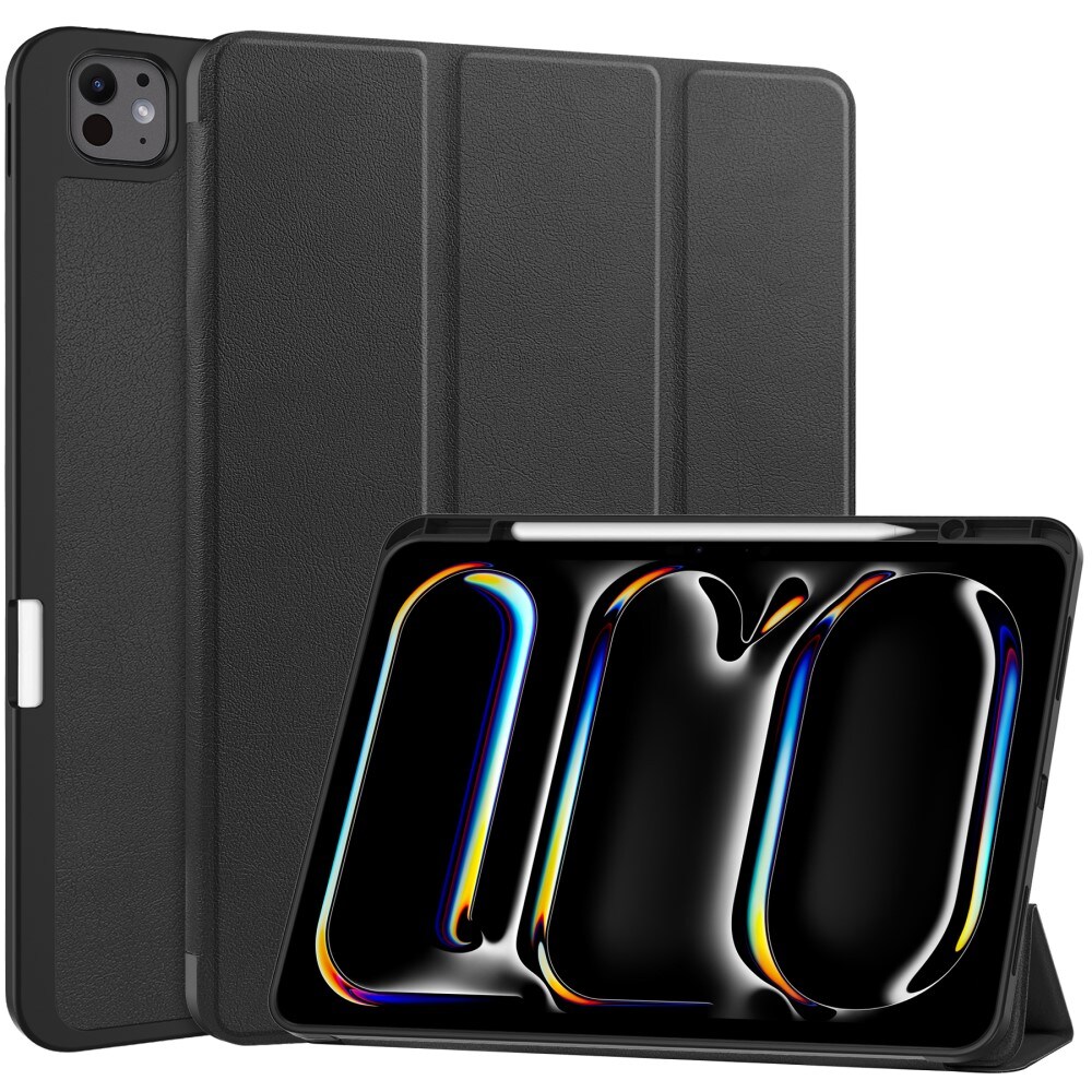 Apple iPad Pro 13 7th Gen (2024) Tri-fold etui med penneholder, Sort