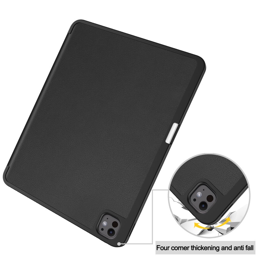 Apple iPad Pro 13 7th Gen (2024) Tri-fold etui med penneholder, Sort