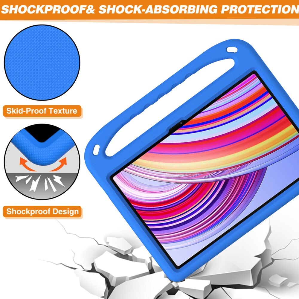 Xiaomi Redmi Pad Pro Stødsikkert cover/etui med håndtag - Perfekt til børn, Blå