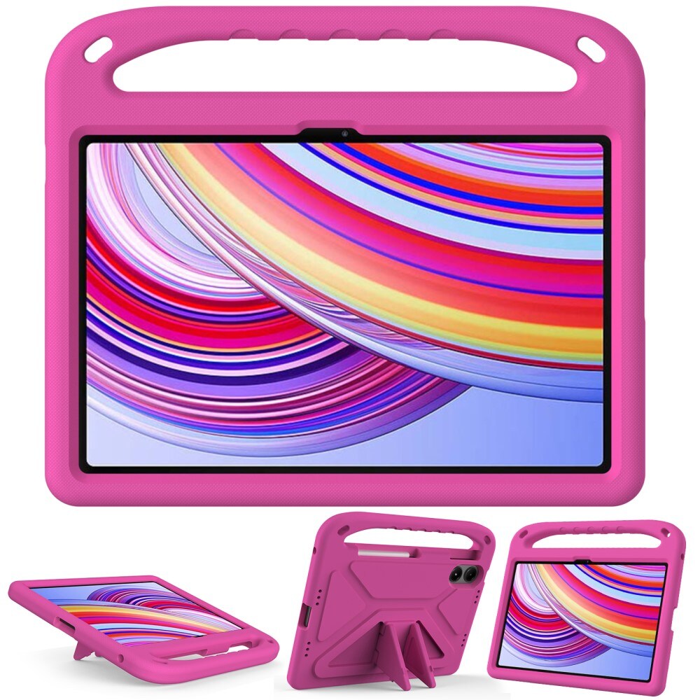 Xiaomi Redmi Pad Pro Stødsikkert cover/etui med håndtag - Perfekt til børn, Lyserød