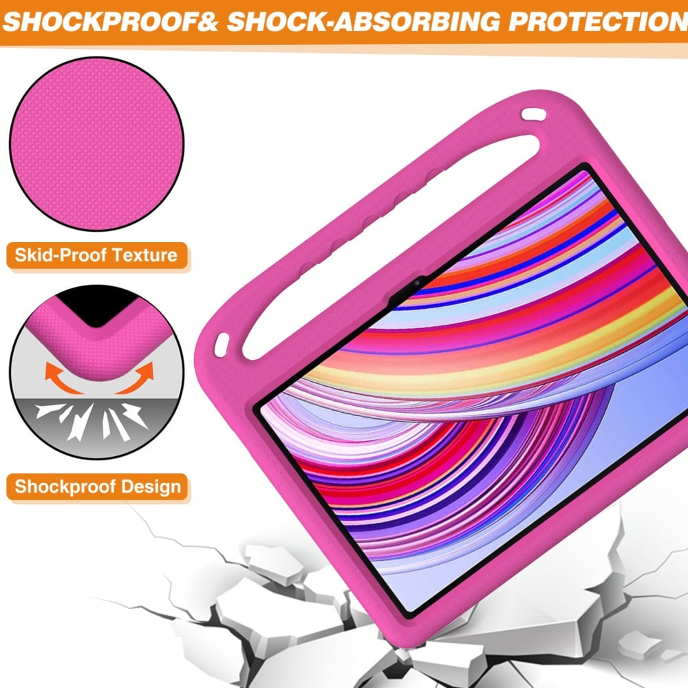 Xiaomi Redmi Pad Pro Stødsikkert cover/etui med håndtag - Perfekt til børn, Lyserød