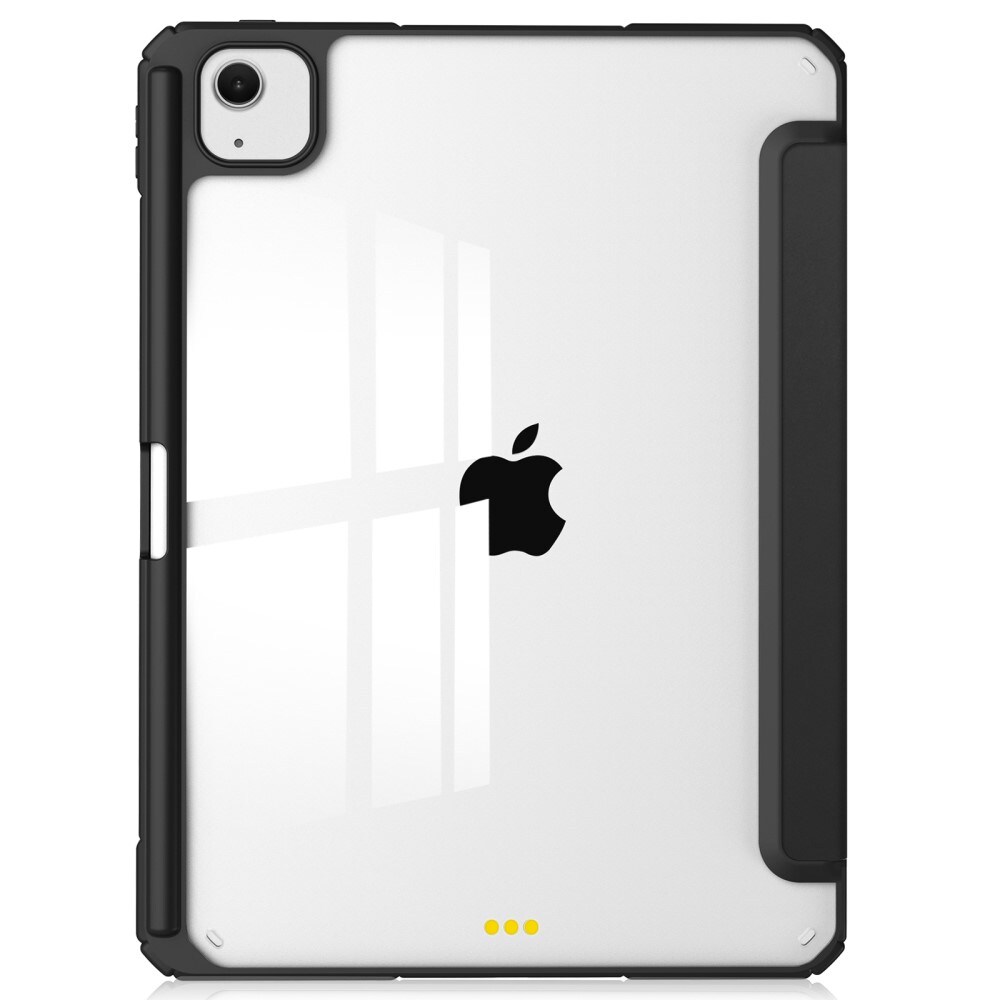 Apple iPad Air 13 2nd Gen (2025) Tri-fold etui med penneholder, Sort/gennemsigtig