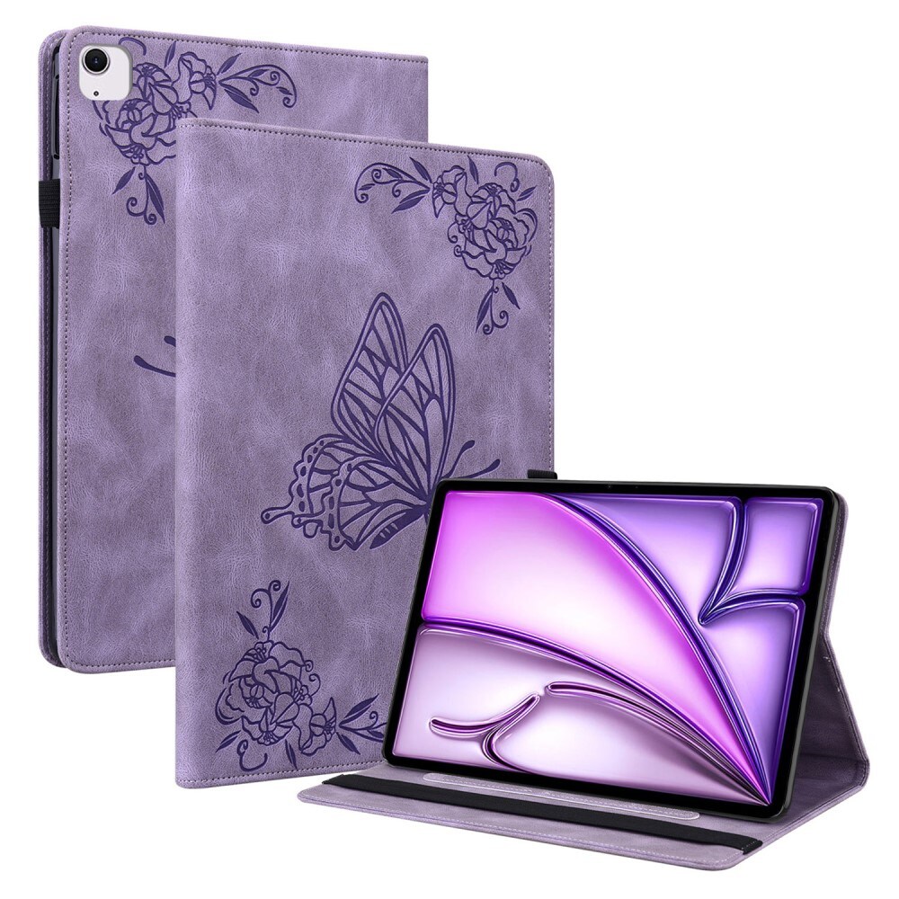 Apple iPad Air 11 7th Gen (2025) Etui med sommerfugle, Lilla