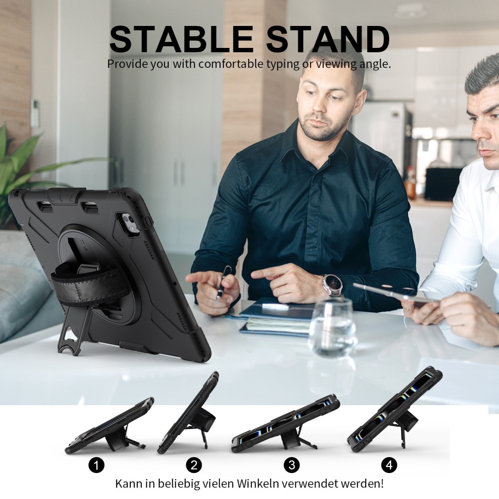 Apple iPad Pro 13 8th Gen (2025) Robust hybridskal med skulderrem Sort