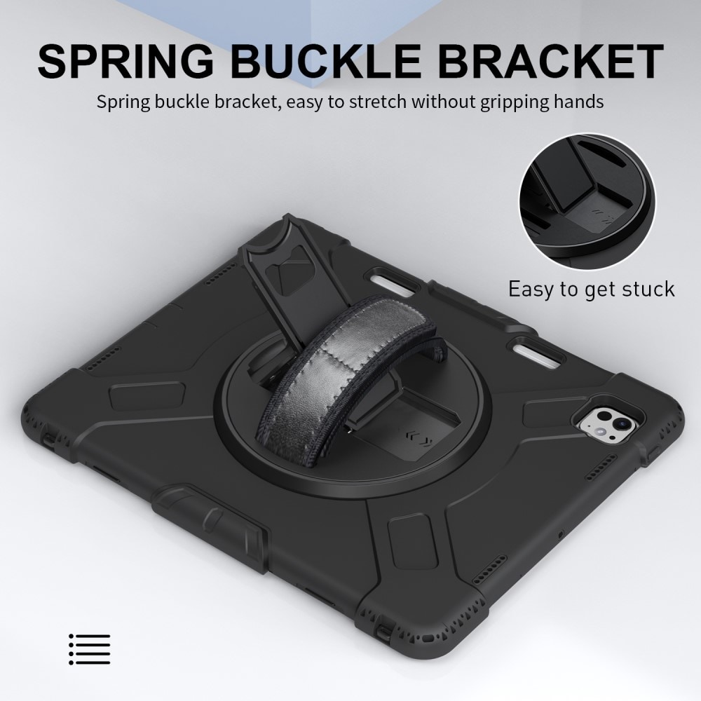 Apple iPad Pro 13 8th Gen (2025) Robust hybridskal med skulderrem Sort