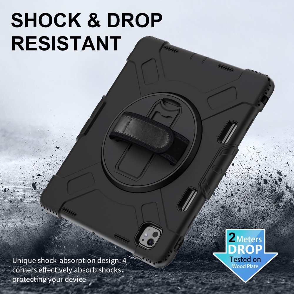 Apple iPad Pro 13 8th Gen (2025) Robust hybridskal med skulderrem Sort