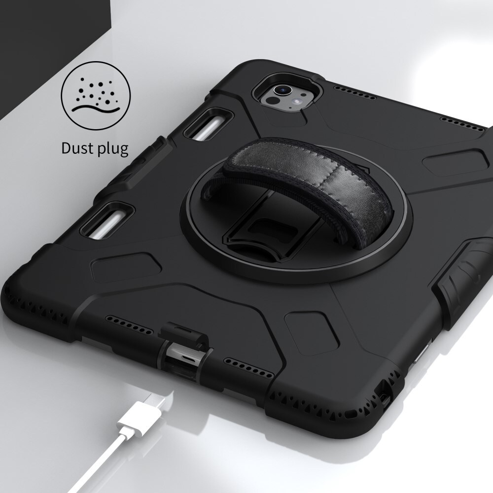 Apple iPad Pro 11 5th Gen (2024) Robust hybridskal med skulderrem Sort