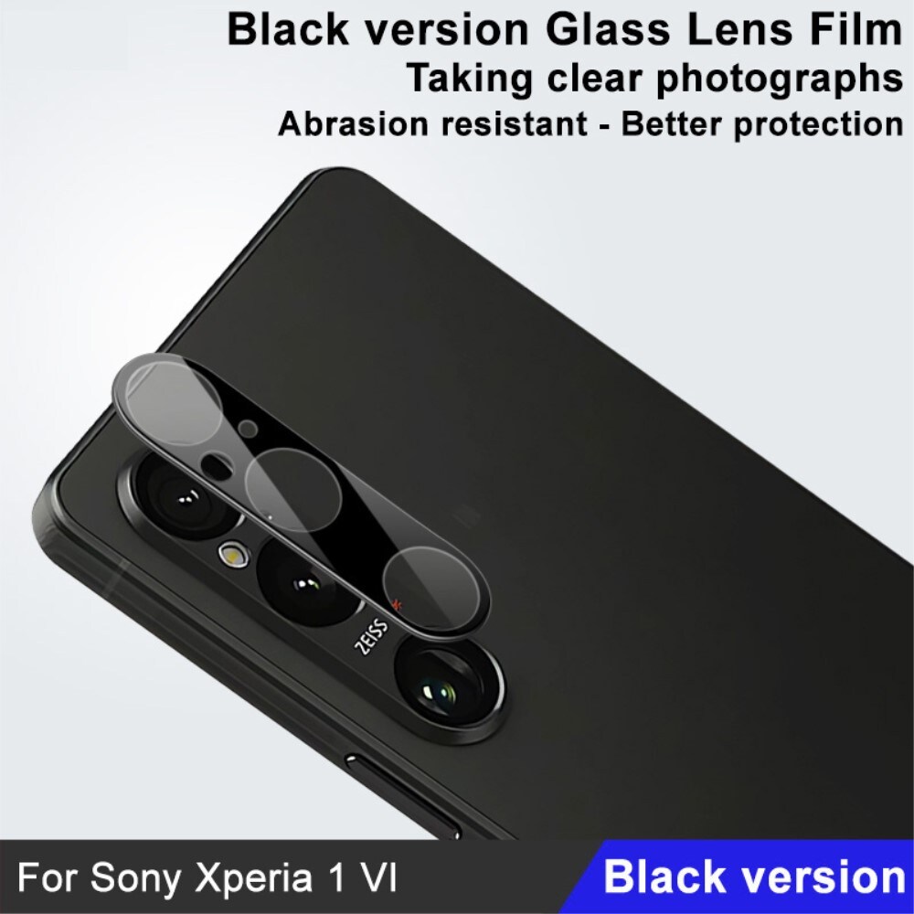 Sony Xperia 1 VI Kamerabeskyttelse i glas, Sort