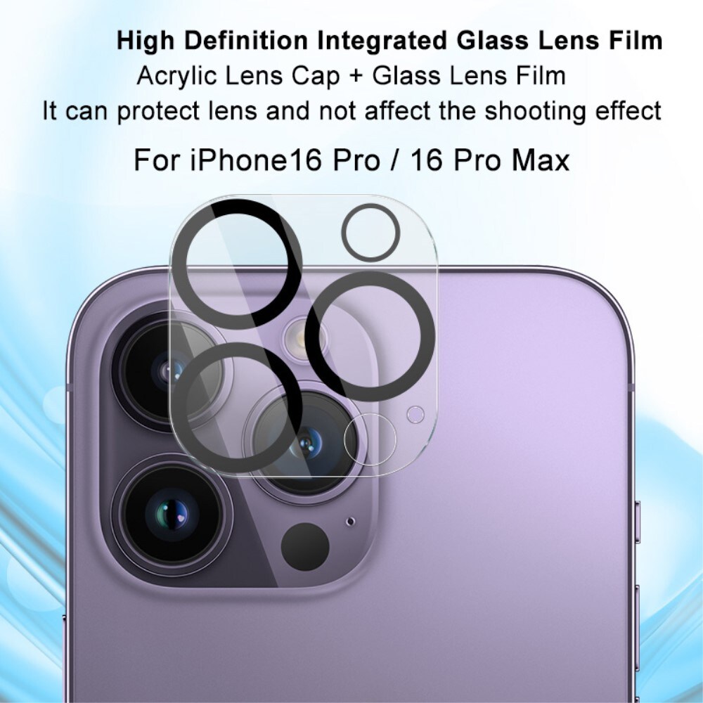 iPhone 16 Pro Max Kamerabeskyttelse i glas, Gennemsigtig
