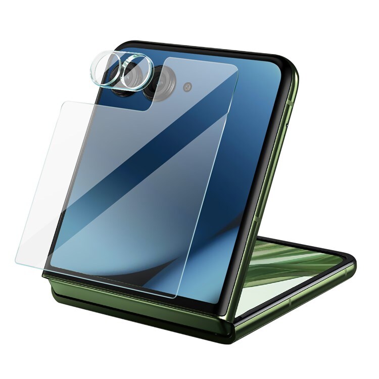 Motorola Razr 60 Ultra Ydre skærmbeskytter & linsebeskyttelse i hærdet glas, Gennemsigtig