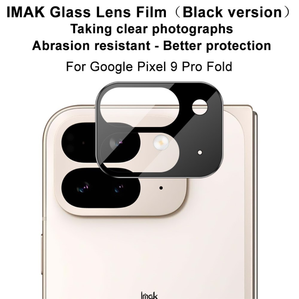 Google Pixel 9 Pro Fold Kamerabeskyttelse i glas, Sort